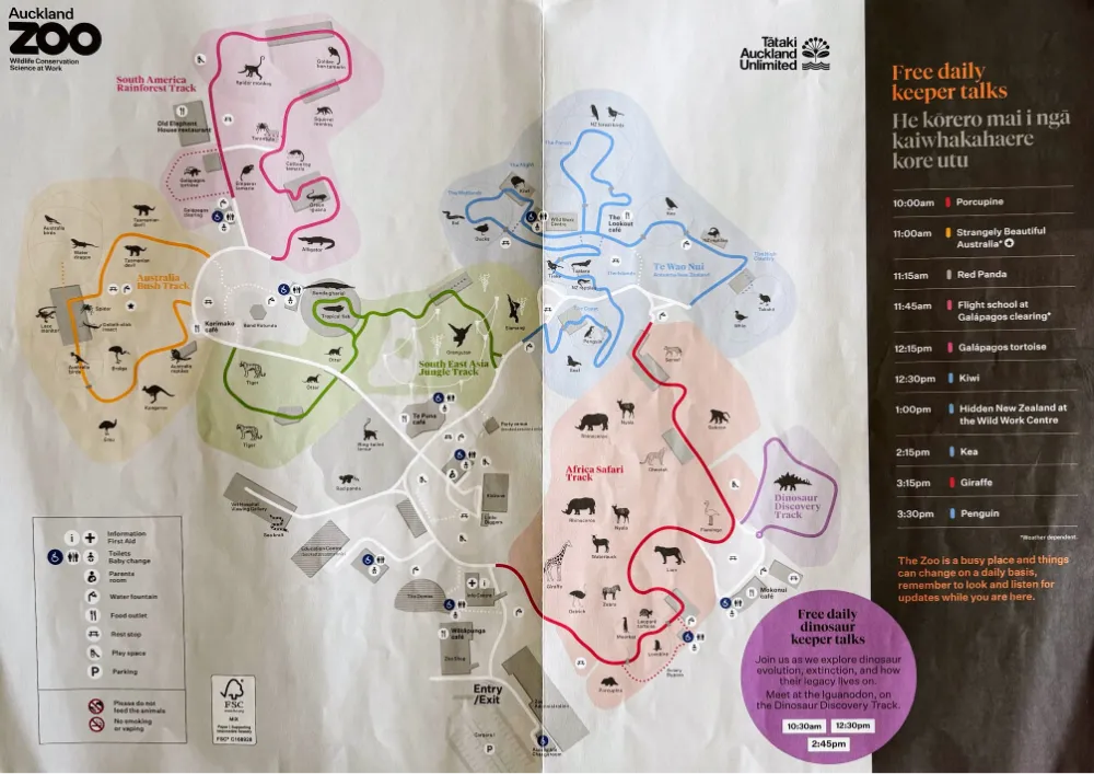 オークランド動物園の地図